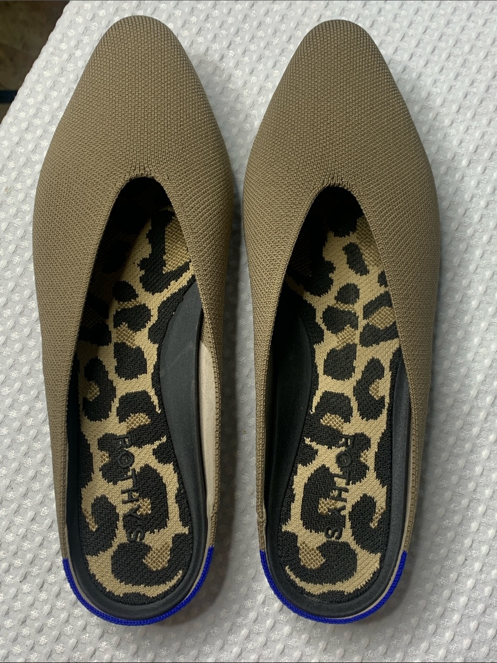 Rothy's Almond Demi Mules Portobello Knit Washable Slip On In Tan Size 10 - Picture 4 of 11